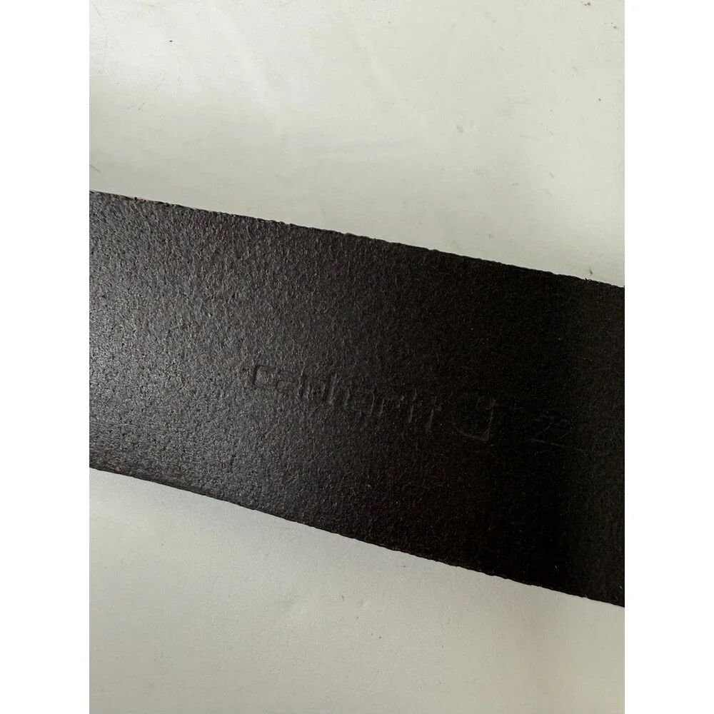 Carhartt Anvil Brown Belt 34 Gunmetal Buckle Leather 1.5” W Mens Made in USA